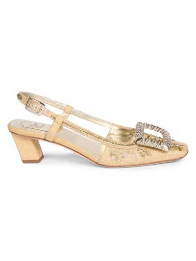 Roger Vivier Women's Bv Ramage 45mm Embellished Slingback Pumps In Animal Print