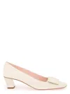 Roger Vivier Women's Calfskin D'orsay With Wide Heel Belle Vivier T. 45 Pumps In Beige
