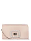 Roger Vivier Embellished Buckle Rectangular Satin Clutch