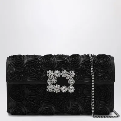 Roger Vivier Women's Flower Clutch Bag Efflorescence In Black