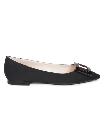Roger Vivier Women's Gommettine Leather Ballerina Flats In Black
