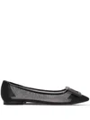Roger Vivier Gommettine Buckled Mesh Ballet Flats In Multicolor