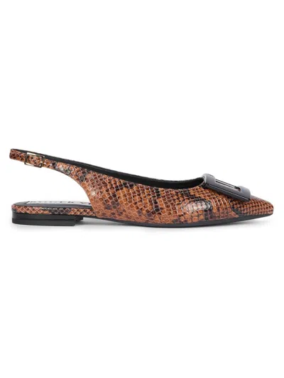 Roger Vivier Women's Gommettine Snakeskin-embossed Leather Ballerina Flats In Animal Print