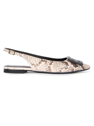 Roger Vivier Women's Gommettine Snakeskin-embossed Leather Ballerina Flats In Animal Print