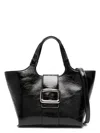 Roger Vivier Women Grand Vivier Choc Leather Mini Bag In Black