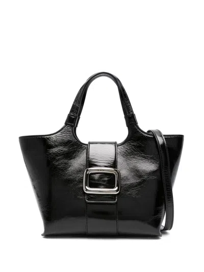 Roger Vivier Women Grand Vivier Choc Leather Mini Bag In Black