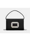 Roger Vivier Micro Pilgrim Top Handle Bag In Black