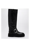 Roger Vivier Viv Rangers High Leather Boots In Black