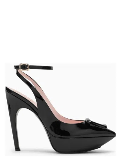 ROGER VIVIER WOMEN'S HIGH PATENT LEATHER SANDAL