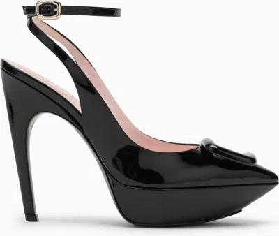 ROGER VIVIER WOMEN'S HIGH PATENT LEATHER SANDAL