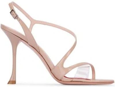 Roger Vivier Clear Strap Heeled Sandals In Cream