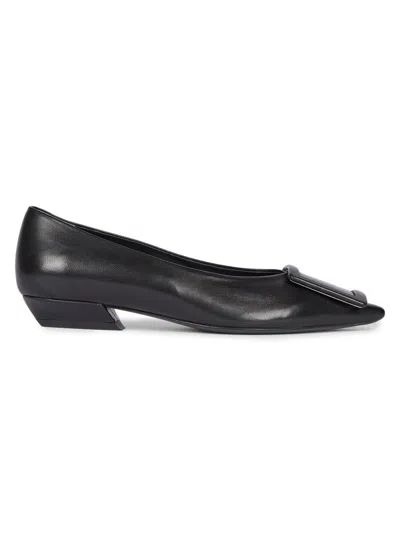Roger Vivier Women's Leather Ballerina Flats In Black