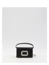 Roger Vivier Micro Pilgrim Top Handle Bag In Black
