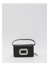 Roger Vivier Micro Pilgrim Top Handle Bag In Black