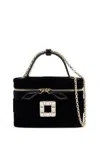 Roger Vivier Vanity Micro Bag With Crystal Buckle In Nero