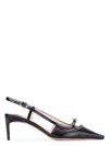 Roger Vivier 55mm Mini Buckle Leather Slingbacks In Black