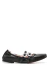 Roger Vivier Women's Mini Strap Strass Leather Ballet Flats