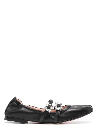 Roger Vivier Women's Mini Strap Strass Leather Ballet Flats