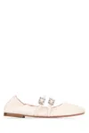 Roger Vivier Women Mini Strap Strass Soft Ballerina In Neutral