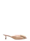 Roger Vivier Mule Viv In The City Brown Buckle