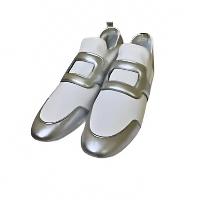 Roger Vivier Women's Paris Metallic Leather Slip-on Sneaker In White/silver In Multi