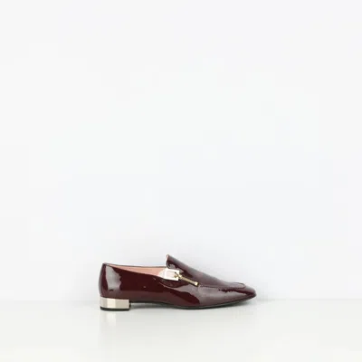 Roger Vivier Women's Polly Patent Zip Loafer In Burgundy/gold In Multi