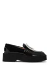 Roger Vivier Block Heel Loafer With Metallic Buckle Detail In Black