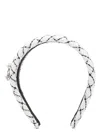 Roger Vivier Checkered Crystal Buckle Embellished Wide Headband