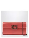 Roger Vivier Salmon Pink Satin Efflorescence Clutch Bag With Buckle Women In Orange