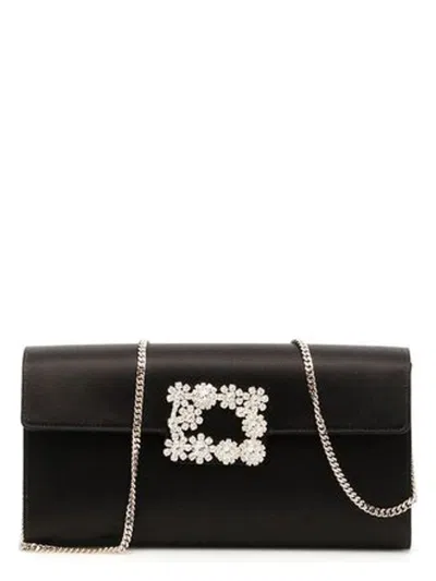 Roger Vivier Women's Satin Clutch Bag With Buckle