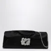 Roger Vivier Black Satin Efflorescence Clutch Bag With Buckle Women