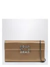 Roger Vivier Women's Satin Efflorescence Clutch Bag With Buckle In Beige