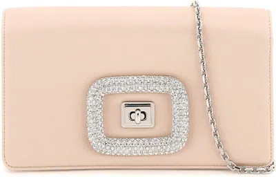 Roger Vivier Women's Satin Powder Clutch Bag In Pink