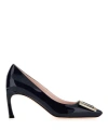 Roger Vivier Patent Leather Belle Vivier Pumps With Maxi Buckle 8cm In Black