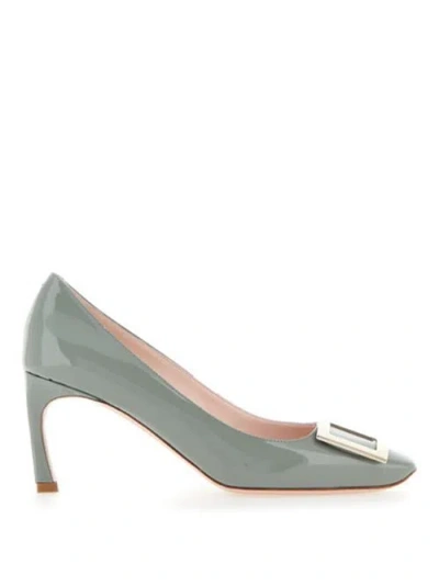 Roger Vivier Woman Pumps Light Grey Size 11.5 Leather In Gray