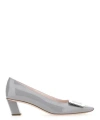 Roger Vivier Leather Belle Vivier Trompette Pumps 45 In Gray