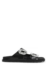 Roger Vivier Slidy Viv Crystal-embellished Leather Slides In Black