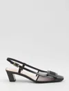 Roger Vivier Belle Vivier Mesh Buckle Slingback Pumps In Black
