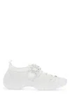 Roger Vivier Sneakers With Crystal-embellished Buckle In White
