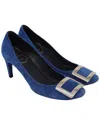 Roger Vivier Women's Suede Belle Vivier Pump (authentic Pre-loved) In Blue