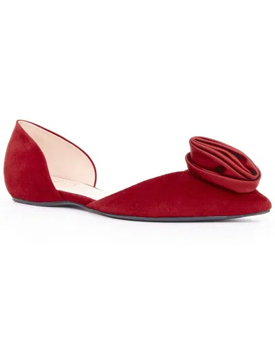 Pre-owned Roger Vivier Women's Suede Rosette Flat (authentic Pre-loved)