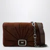 Roger Vivier Women's Suede Viv Choc Leather Shoulder Bag