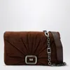 Roger Vivier Women's Suede Viv Choc Leather Shoulder Bag In Brown