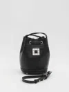 Roger Vivier Crystal Buckle Bucket Bag In Black