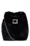 Roger Vivier Black Embellished Bucket Bag In Black