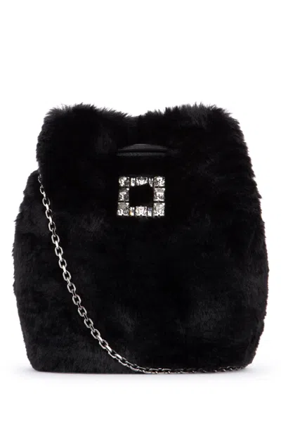 Roger Vivier Women Tres Vivier Aumoniere Fur In Multicolor
