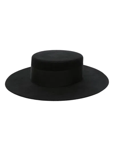 Roger Vivier Tres Vivier Strass Buckle Hat In Black