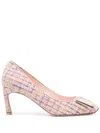 Roger Vivier Trompette 70 Metal Buckle Pumps In Multicolor