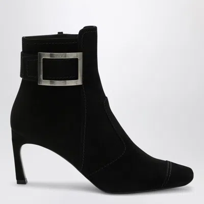 Roger Vivier Women's Trompette Suede Ankle Boot In Black