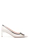 Roger Vivier Women's Viv Canard Leather Pumps In White